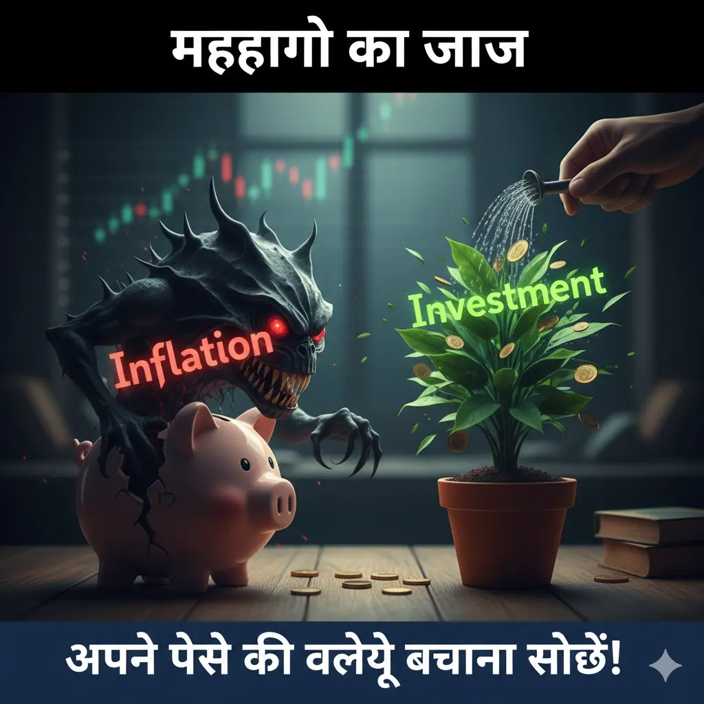 लेख का शीर्षक: महंगाई: आपका 'साइलेंट दुश्मन'—जानें क्यों बैंक में रखा पैसा हर साल कम हो रहा है?