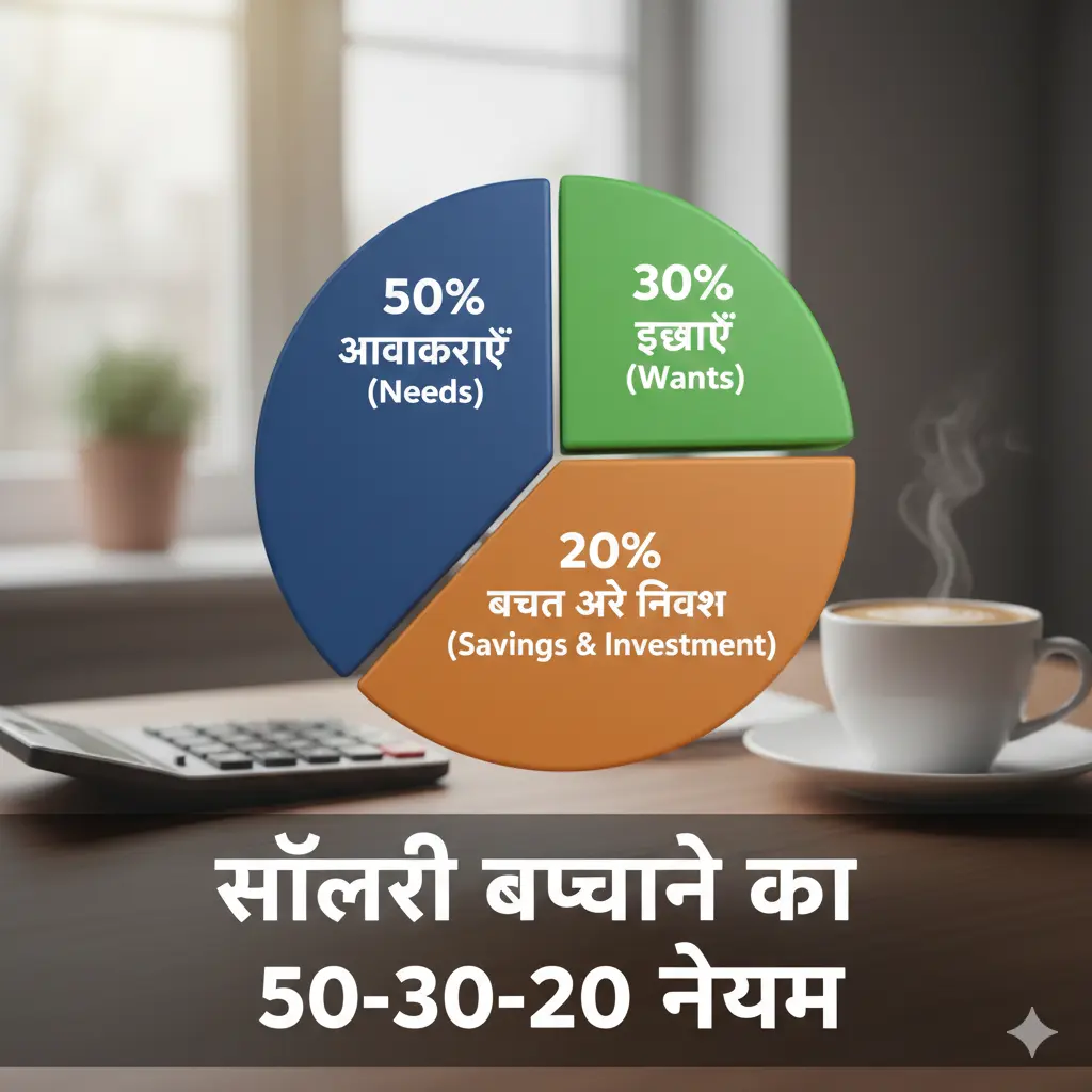 लेख का शीर्षक: 50-30-20 का नियम: अपनी सैलरी मैनेज करने और अमीर बनने का सबसे सरल फॉर्मूला